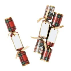 Stewart Tartan Christmas Crackers -Stationery Shop caspari stewart tartan christmas crackers 1