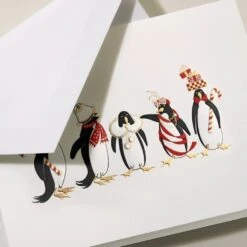 Crane Holiday Penguin Engraved Card Set Of 10 4 Crane Holiday Penguin Engraved Card Set Of 10 -Stationery Shop crane holiday penguin engraved card set of 10 1