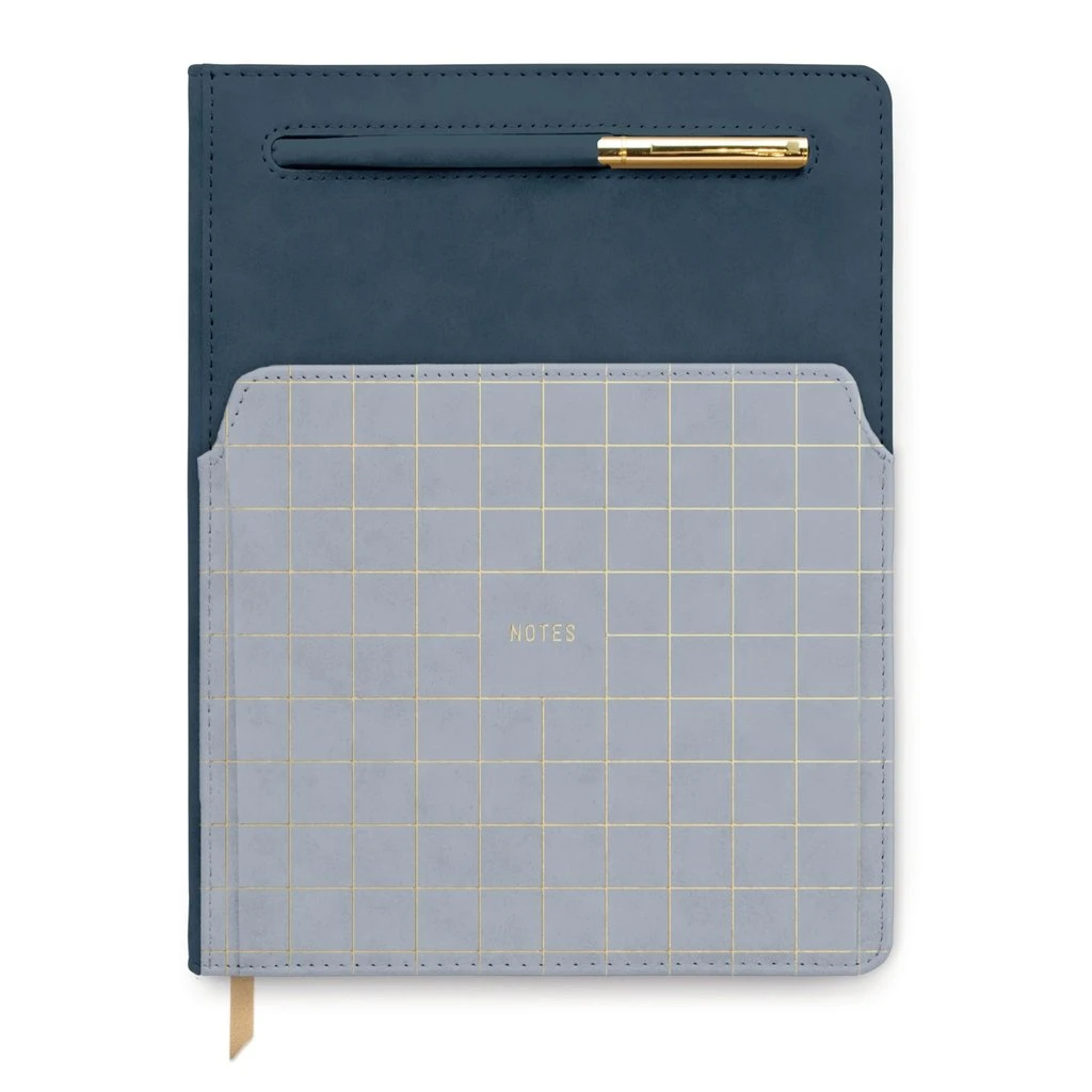 Blue Two Tone Undated Planner With Pen 1 Blue Two Tone Undated Planner With Pen