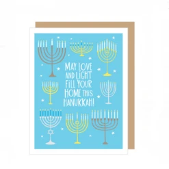 Eight Menorahs Hanukkah Cards Box Of 8