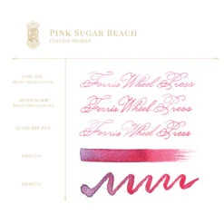 Pink Sugar Beach Bottled Ink 38ml -Stationery Shop ferris wheel press pink sugar beach bottled ink 38 3