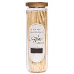 Simply White Fireplace Match Jar
