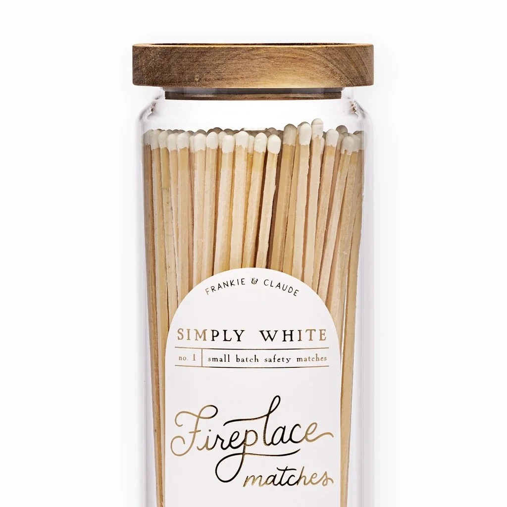 Simply White Fireplace Match Jar 4 Simply White Fireplace Match Jar - Image 4