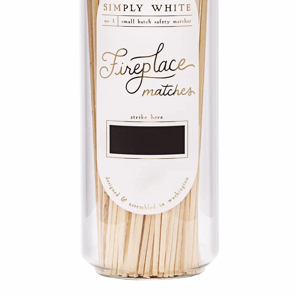 Simply White Fireplace Match Jar 5 Simply White Fireplace Match Jar - Image 5