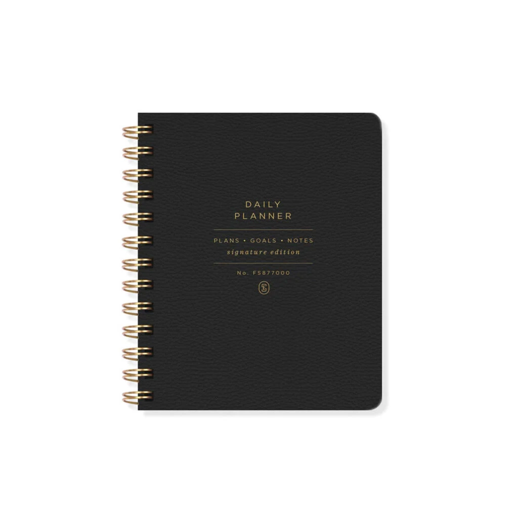 Standard Black Vegan Leather Undated Planner 1 Standard Black Vegan Leather Undated Planner