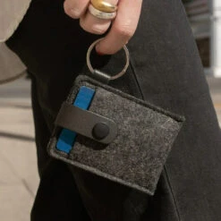 Merino Wool Key Card Case - Charcoal -Stationery Shop graf lantz merino wool key card case charcoal 2