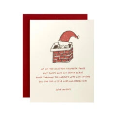 Down The Chimney Christmas Letterpress Card