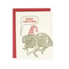 Merry Christmas Chameleon Supreme Letterpress Card