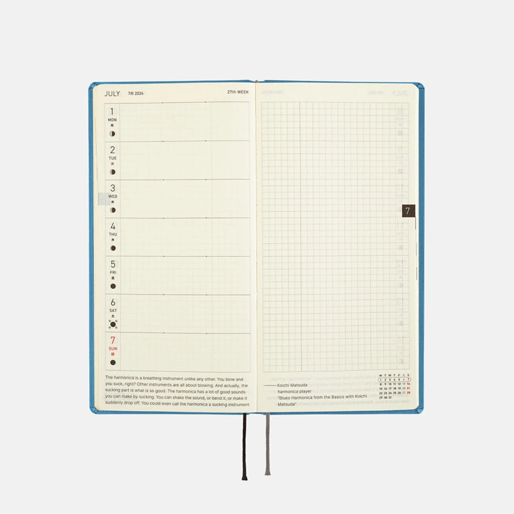 Colors: Celeste Blue Weeks MEGA Hobonichi Techo 3 Colors: Celeste Blue Weeks MEGA Hobonichi Techo - Image 3