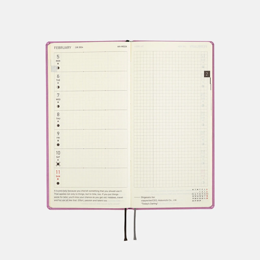 Colors: Lavender Weeks MEGA Hobonichi Techo 4 Colors: Lavender Weeks MEGA Hobonichi Techo - Image 4