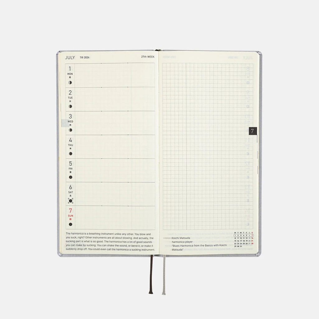 Colors: Stylish Gray Weeks 2024 Hobonichi Techo 4 Colors: Stylish Gray Weeks 2024 Hobonichi Techo - Image 4
