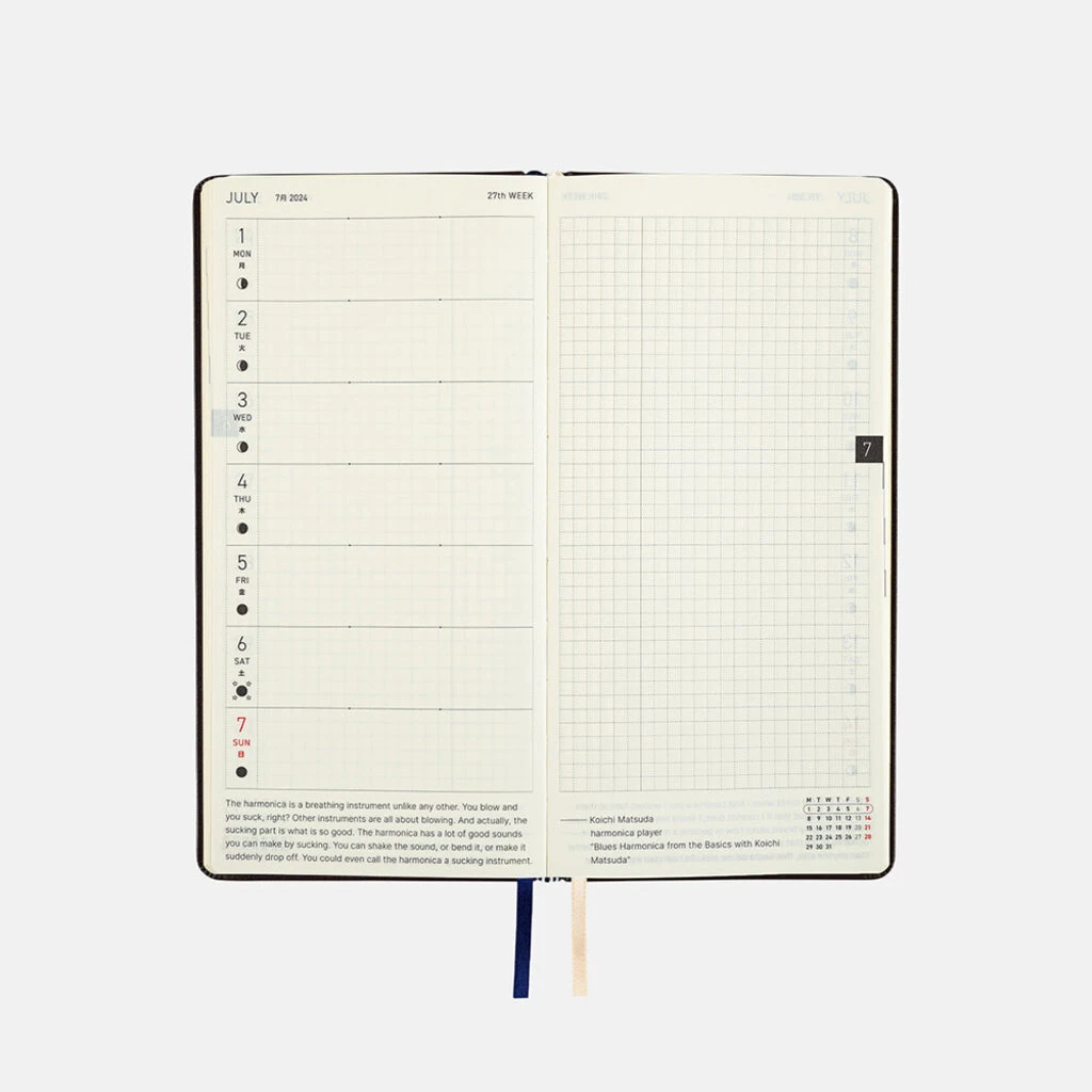 Leather: Classical Navy Weeks 2024 Hobonichi Techo 3 Leather: Classical Navy Weeks 2024 Hobonichi Techo - Image 3
