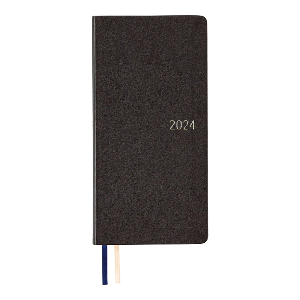 Leather: Classical Navy Weeks 2024 Hobonichi Techo 1 Leather: Classical Navy Weeks 2024 Hobonichi Techo