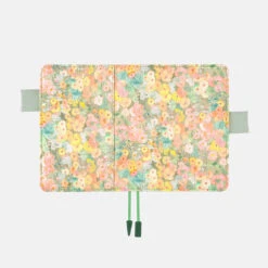 [sold Out] Liberty Fabrics: Hollyhocks Orange A6 Hobonichi Techo [COVER ONLY] -Stationery Shop hobonichi sold out liberty fabrics hollyhocks oran 3