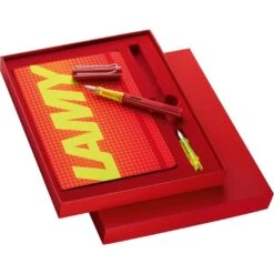 Lamy Gift Set Al Star Glossy Red Limited Edition Fine -Stationery Shop lamy lamy gift set al star glossy red limited edit 2