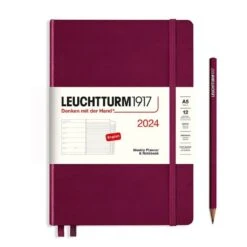 2024 A5 Weekly Hardcover Planner Notebook - Port Red