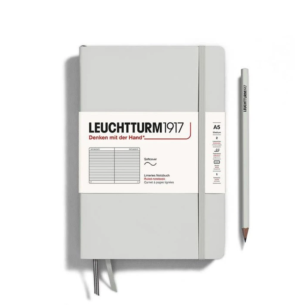 A5 Medium Softcover Notebook Light Grey 2 A5 Medium Softcover Notebook Light Grey - Image 2