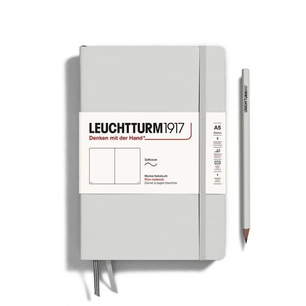A5 Medium Softcover Notebook Light Grey 3 A5 Medium Softcover Notebook Light Grey - Image 3