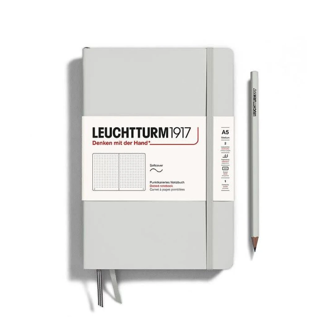 A5 Medium Softcover Notebook Light Grey 5 A5 Medium Softcover Notebook Light Grey - Image 5