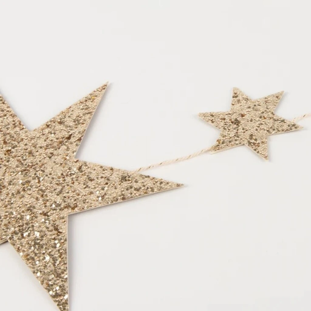 Meri-Meri Eco Glitter Stars Garland 3 Meri-Meri Eco Glitter Stars Garland - Image 3