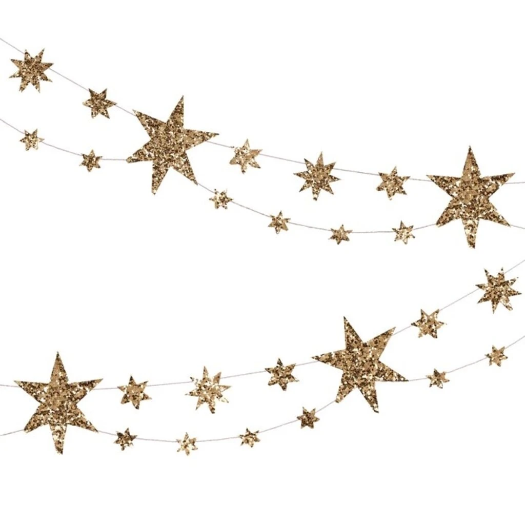 Meri-Meri Eco Glitter Stars Garland 1 Meri-Meri Eco Glitter Stars Garland