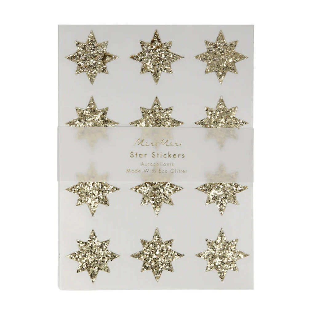 Meri-Meri Gold Eco Glitter Stars Stickers 1 Meri-Meri Gold Eco Glitter Stars Stickers