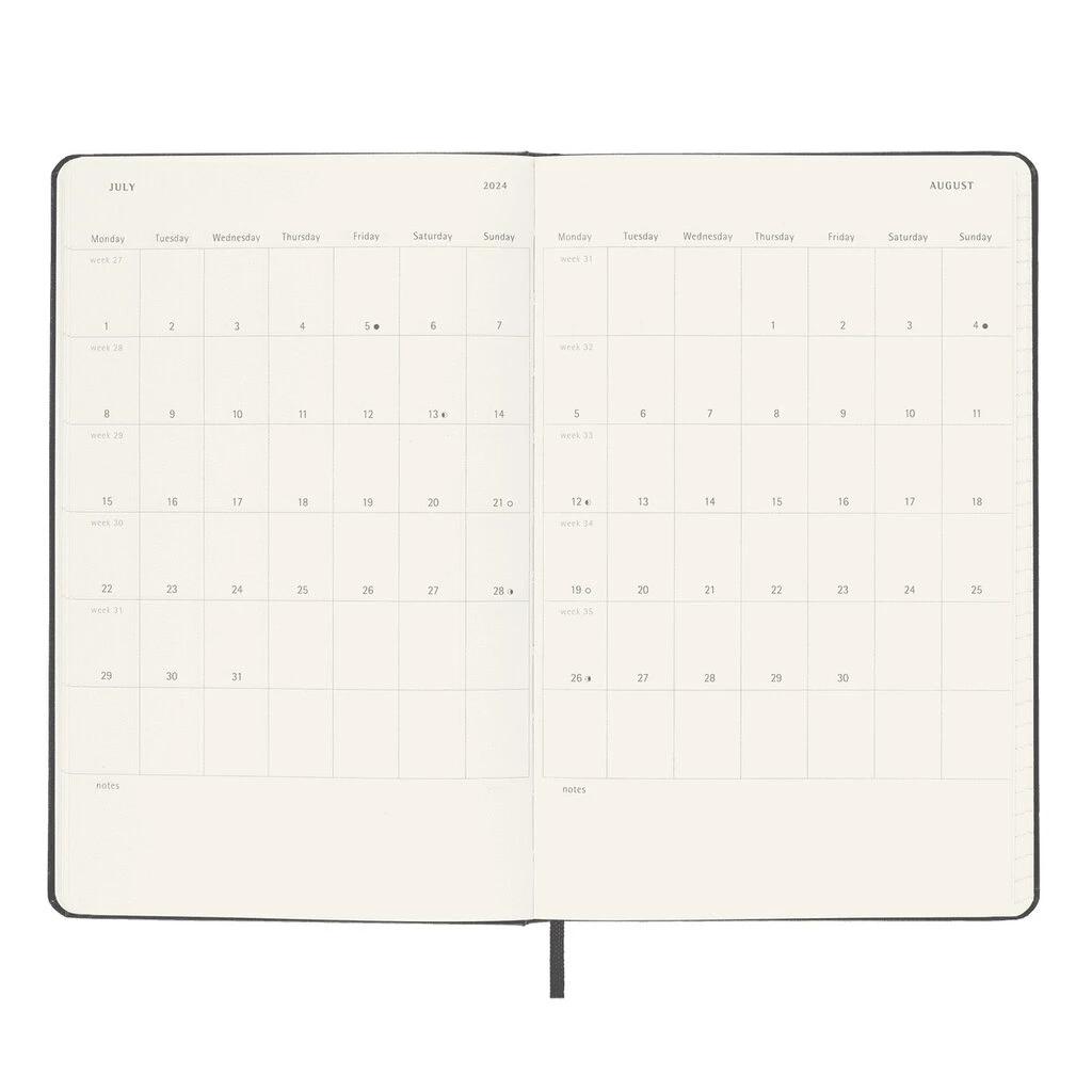 Moleskine 2023-24 Weekly Classic Vertical Hardcover Planner - Black 4 Moleskine 2023-24 Weekly Classic Vertical Hardcover Planner - Black - Image 4