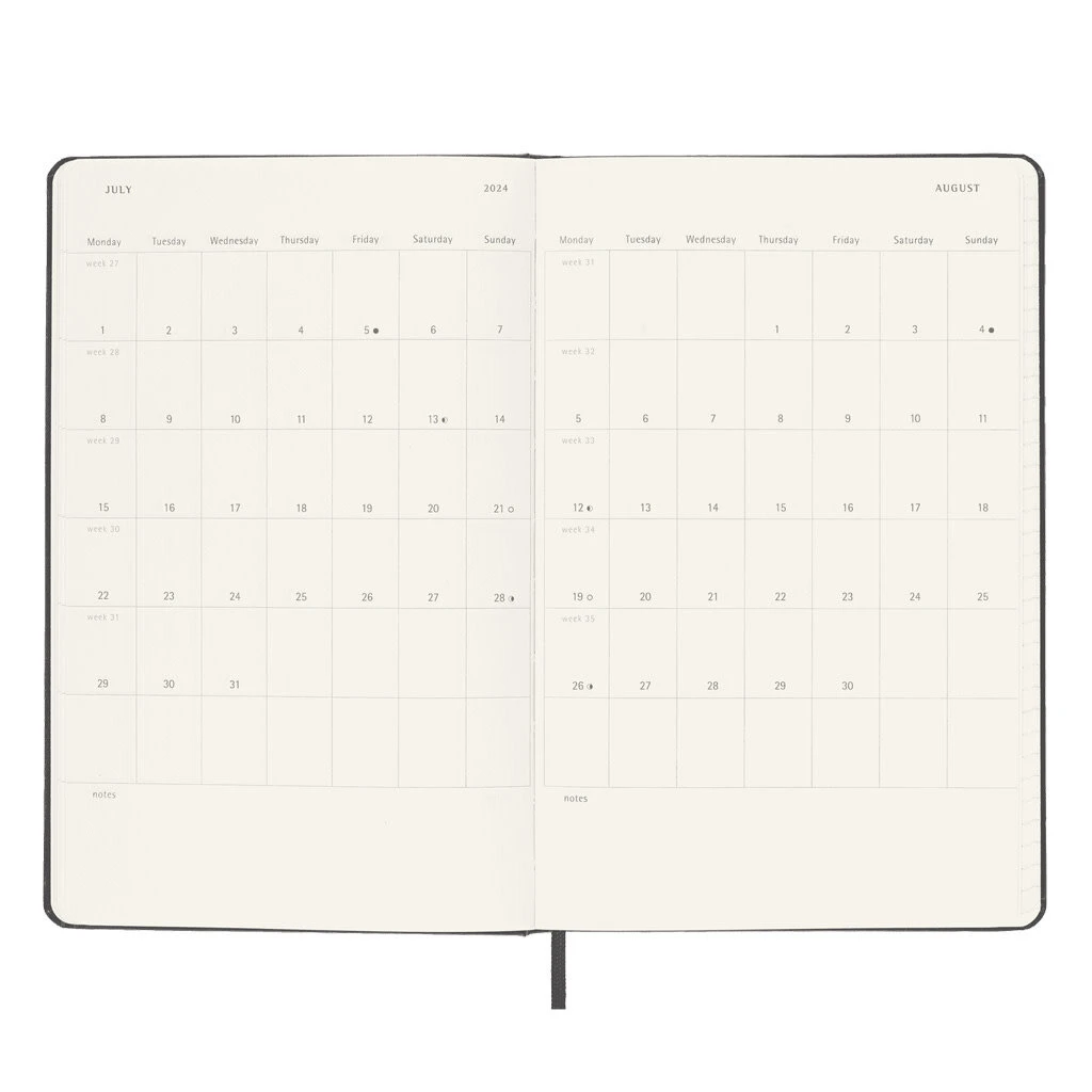 Moleskine 2024 Weekly Horizontal Hardcover Planner - Large Black 4 Moleskine 2024 Weekly Horizontal Hardcover Planner - Large Black - Image 4