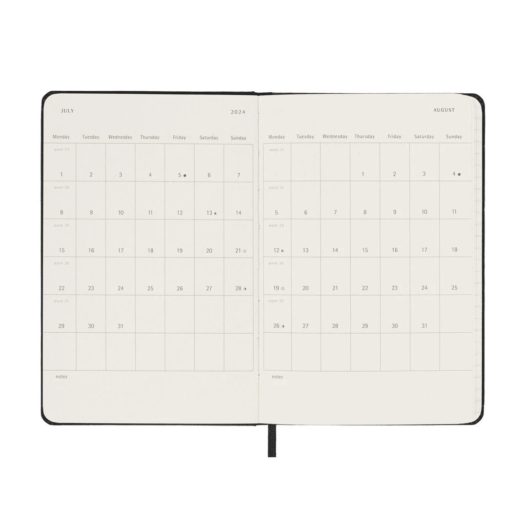 Moleskine 2024 Weekly Horizontal Hardcover Planner - Small Black 9 Moleskine 2024 Weekly Horizontal Hardcover Planner - Small Black - Image 9