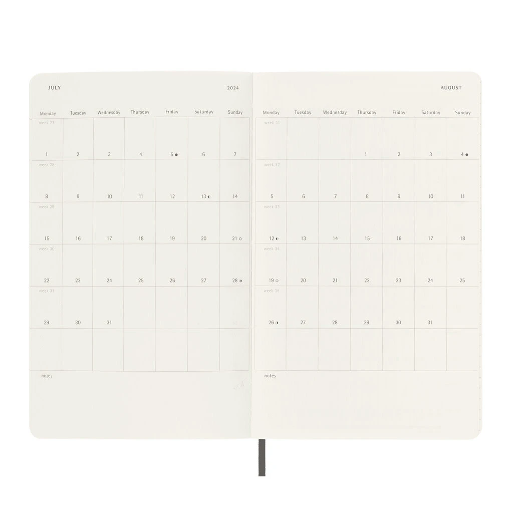 Moleskine 2024 Weekly Softcover Planner Notebook - Large Black 8 Moleskine 2024 Weekly Softcover Planner Notebook - Large Black - Image 8