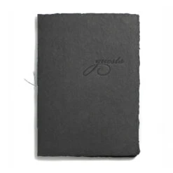 Charcoal Handmade Paper Letterpress Mini Guest Booklet