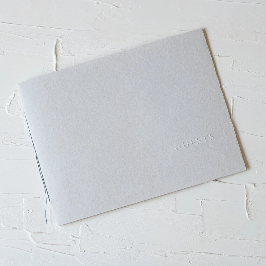 Stone Handmade Paper Letterpress Guest Book 2 Stone Handmade Paper Letterpress Guest Book - Image 2