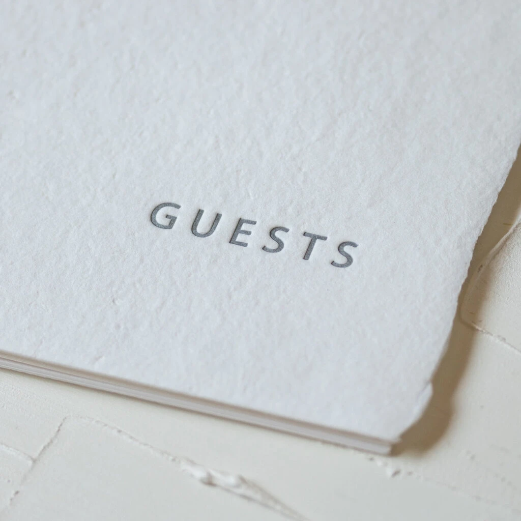 White Handmade Paper Letterpress Guest Book 3 White Handmade Paper Letterpress Guest Book - Image 3