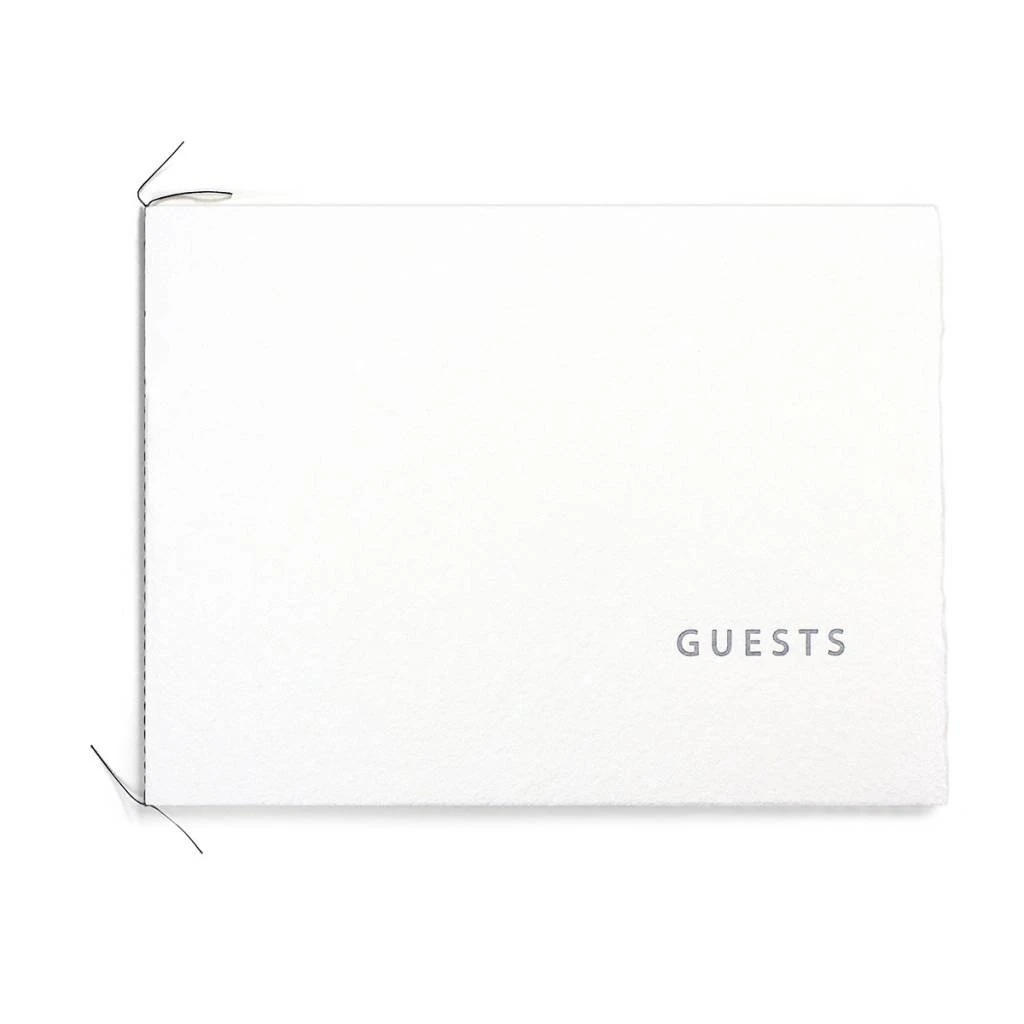 White Handmade Paper Letterpress Guest Book 1 White Handmade Paper Letterpress Guest Book