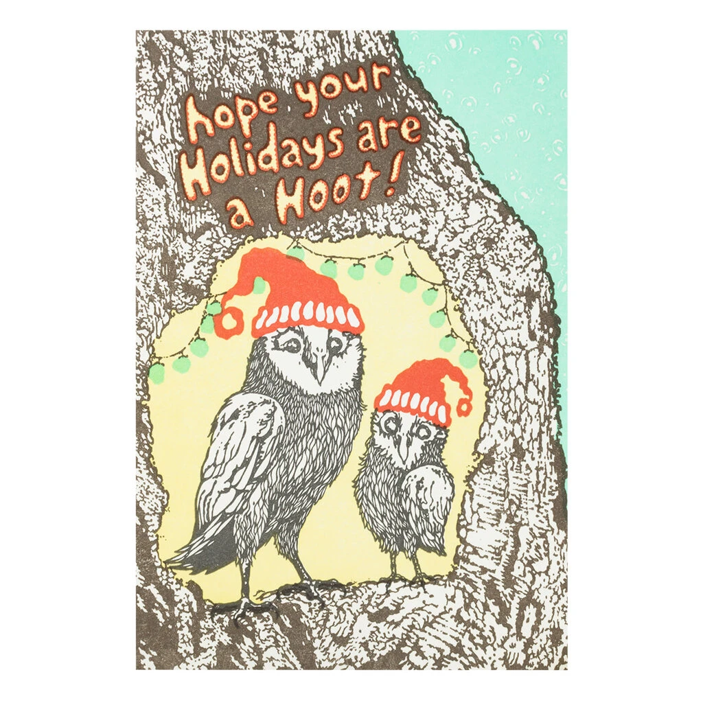 Holidays Are A Hoot Letterpress Card 4 Holidays Are A Hoot Letterpress Card - Image 4