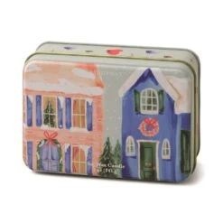 Neighborhood Scene Holiday Candle Tin - Winter Balsam
