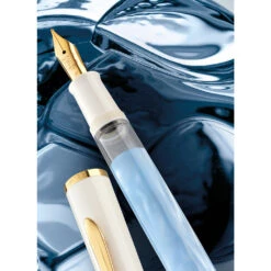 Pelikan M200 Pastel-Blue Fountain Pen -Stationery Shop pelikan pelikan m200 pastel blue fountain pen 3