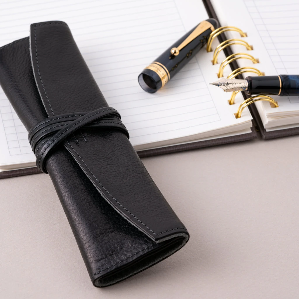 Pilot Pen Sheath Roll Black Leather Long Single 2 Pilot Pen Sheath Roll Black Leather Long Single - Image 2