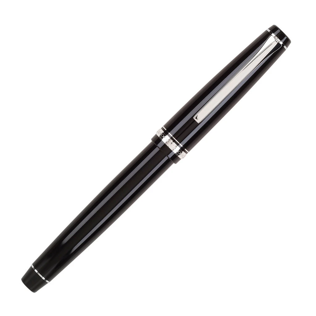 Pilot Falcon Resin Black And Rhodium Fountain Pen 2 Pilot Falcon Resin Black And Rhodium Fountain Pen - Image 2