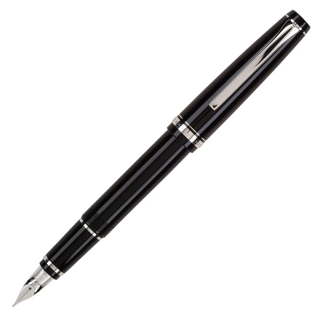 Pilot Falcon Resin Black And Rhodium Fountain Pen 1 Pilot Falcon Resin Black And Rhodium Fountain Pen