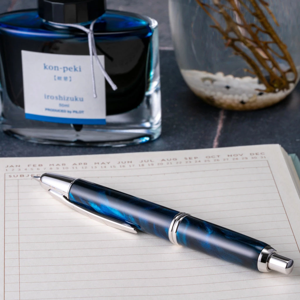 Pilot Vanishing Point SE Marble Blue Fountain Pen 3 Pilot Vanishing Point SE Marble Blue Fountain Pen - Image 3