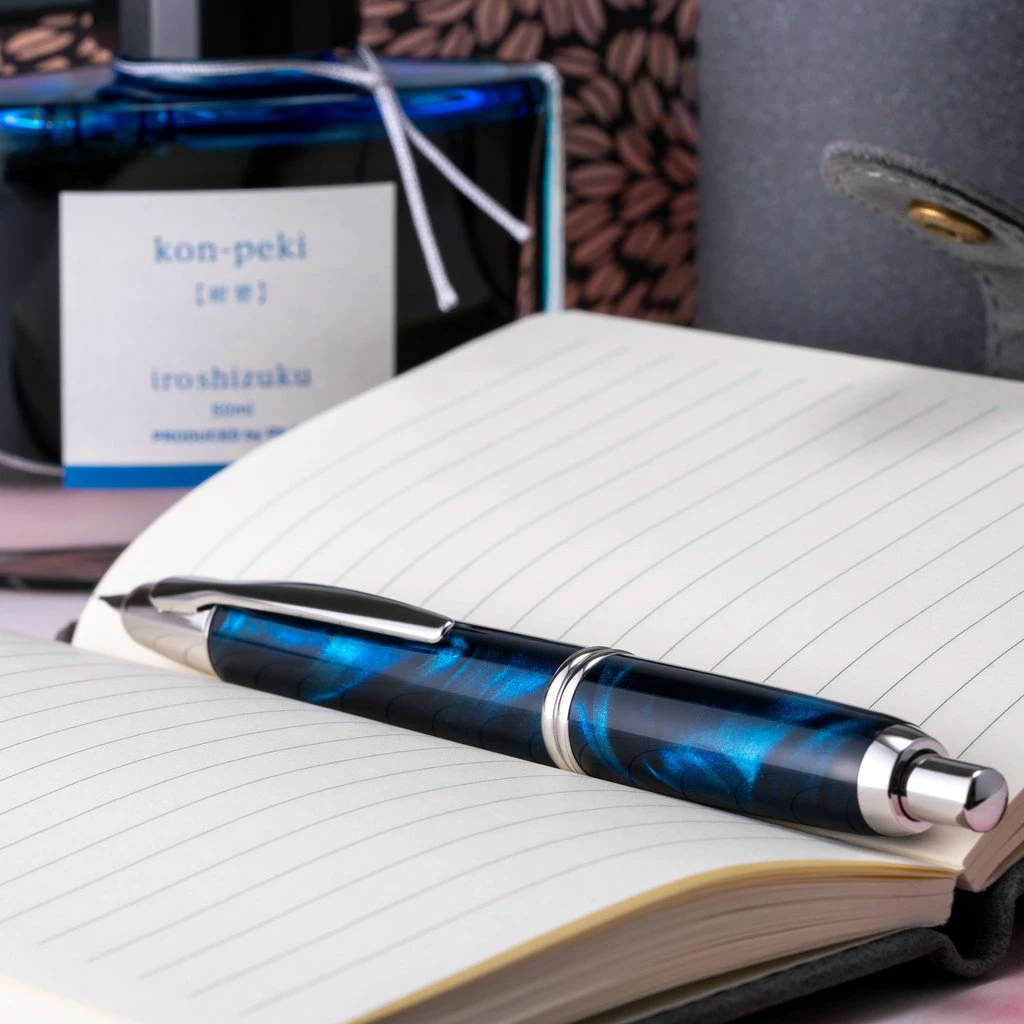 Pilot Vanishing Point SE Marble Blue Fountain Pen 4 Pilot Vanishing Point SE Marble Blue Fountain Pen - Image 4
