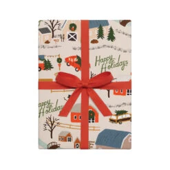 Holiday Farm Wrap - 3 Sheets 5 Holiday Farm Wrap - 3 Sheets -Stationery Shop rifle paper holiday farm wrap 3 sheets 2