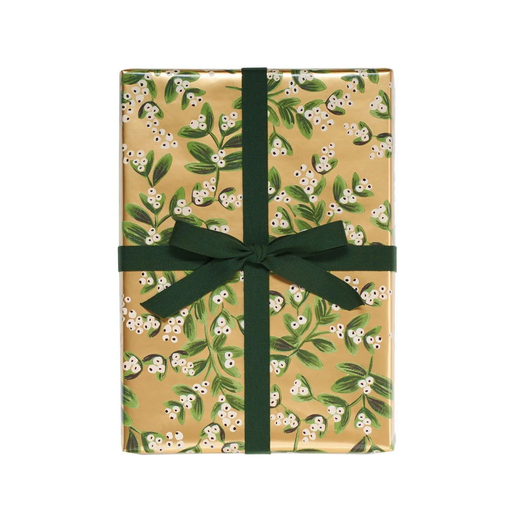 Mistletoe Gold Continuous Wrap Roll 2 Mistletoe Gold Continuous Wrap Roll - Image 2