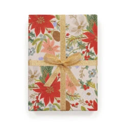 Poinsettia Wrap - 3 Sheets -Stationery Shop rifle paper poinsettia wrap 3 sheets 2