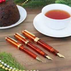 Sailor Pro Gear King Of Pen Tea Time Christmas Spice Tea Fountain Pen Limited Edition Medium -Stationery Shop sailor sailor pro gear king of pen tea time christ 3