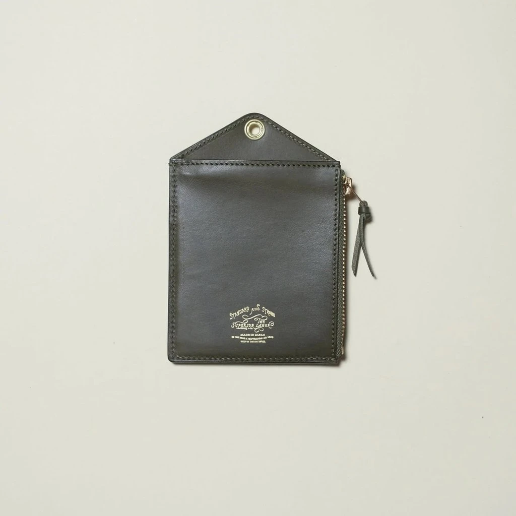 HTS Leather Wallet Olive Green 2 HTS Leather Wallet Olive Green - Image 2