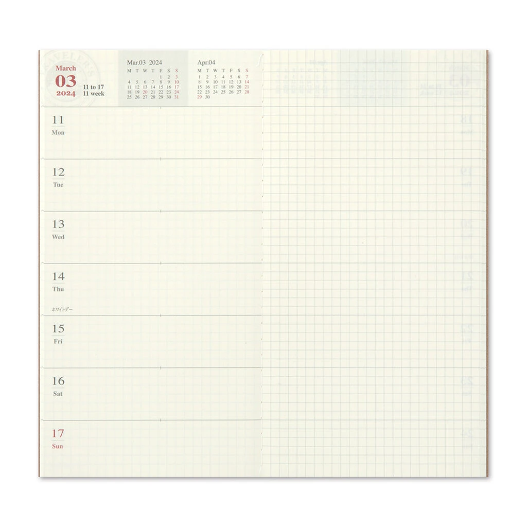 Refill Weekly + Memo 2024 Traveler's Notebook Diary 6 Refill Weekly + Memo 2024 Traveler's Notebook Diary - Image 6